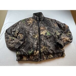Field & Stream Jacket Mens XL Mossy Oak Break Up Camo Hunting Zip Reversible